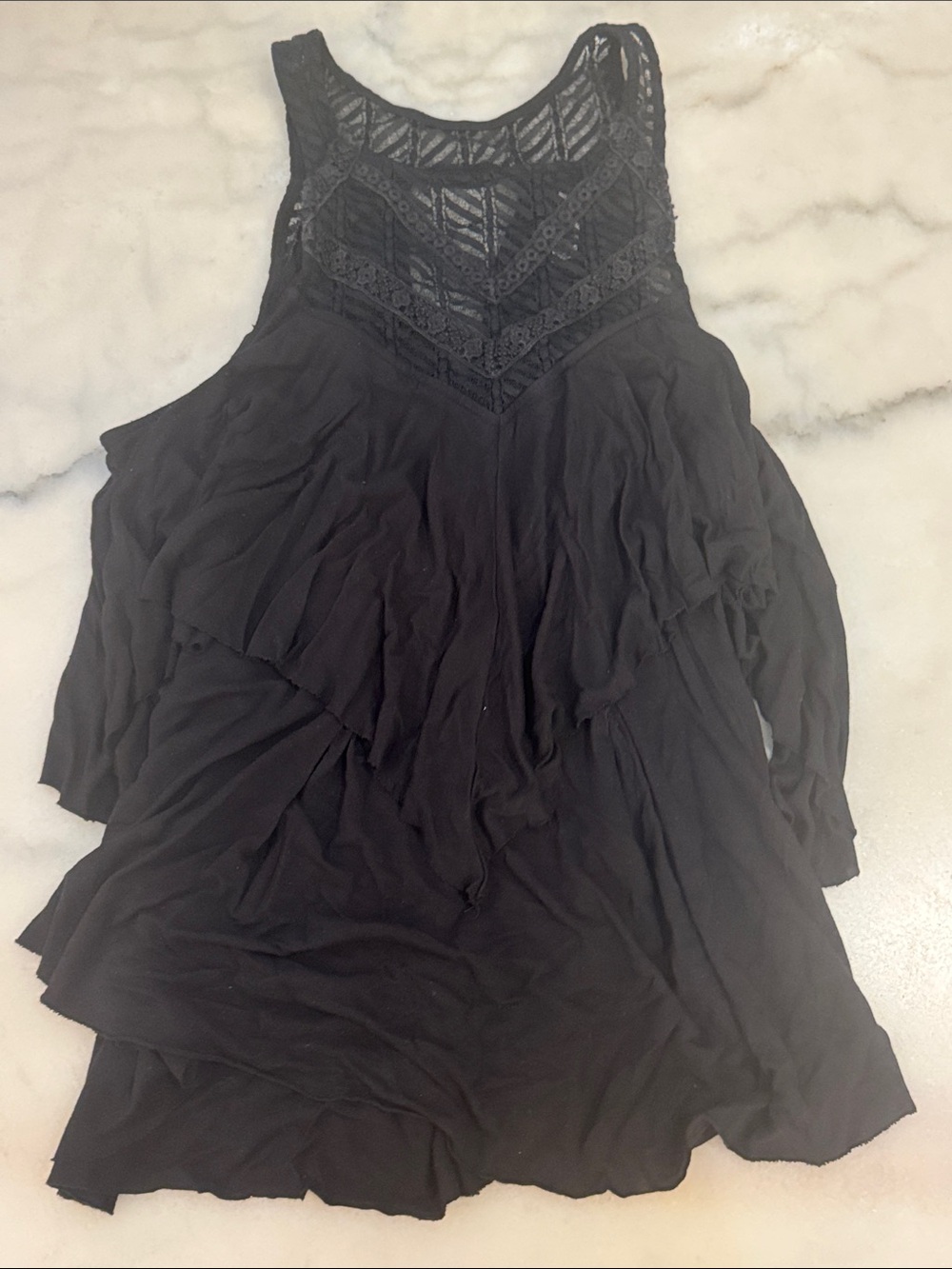 Free People flowy black tank top